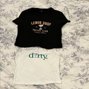 SHEIN Black and White Graphic Tees